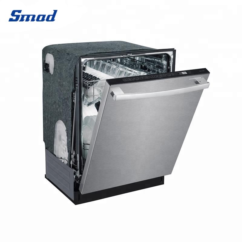 
Smad 24'' Stainless Steel Front Control Built-in Dishwasher with Bright Interior LED Light