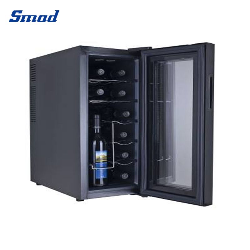 Smad Small Black Built-in Wine Fridge Cooler with digital temperature display