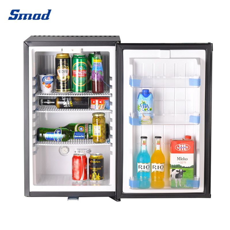 Smad 1.4 Cu ft Compact Mini Fridge Quiet Absorption Refrigerator with Lock  110V/12V Single Door