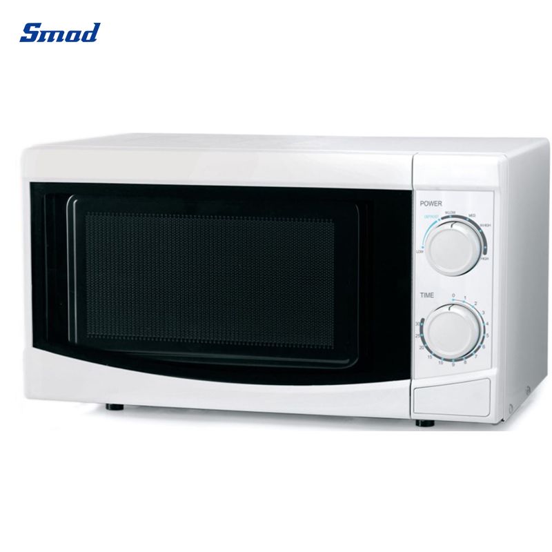 Smad 0.6 Cu. Ft. Small White Countertop Microwave with Mechanical control