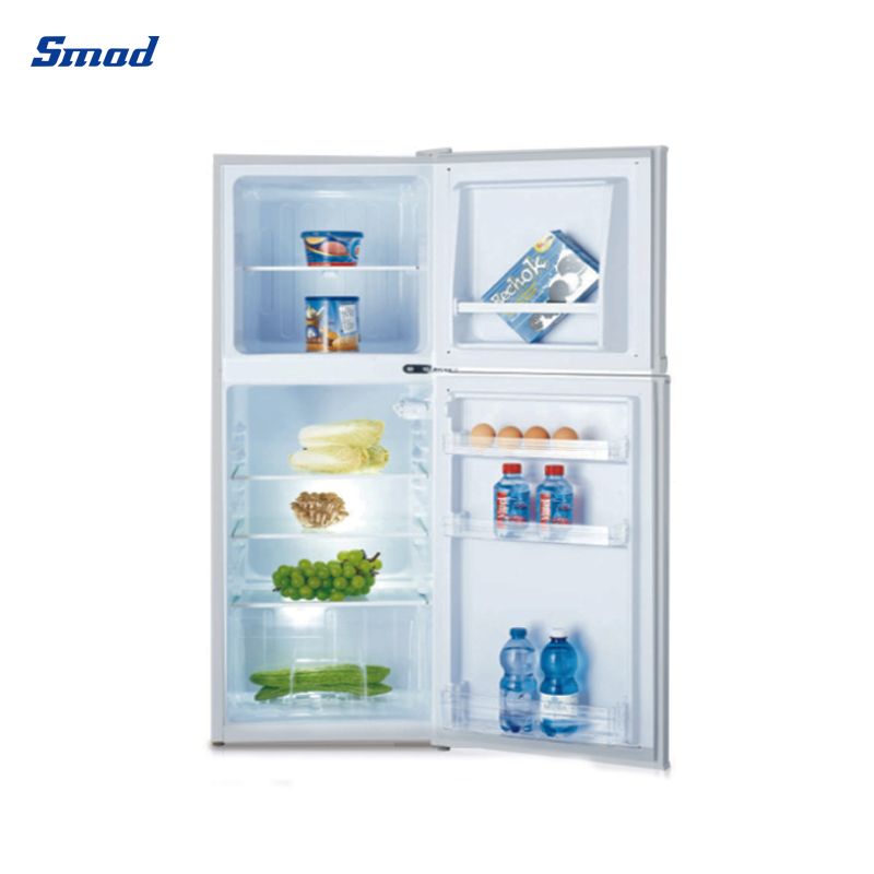 
Smad 260/138L Top Freezer Solar Powered Fridge with Self-Locked DC Cord Plug