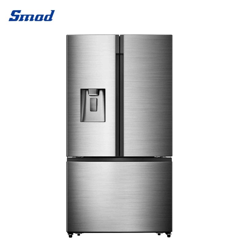 Smad 21 Cu. Ft. Stainless Steel French Door Bottom Freezer Refrigerator with ice maker 
