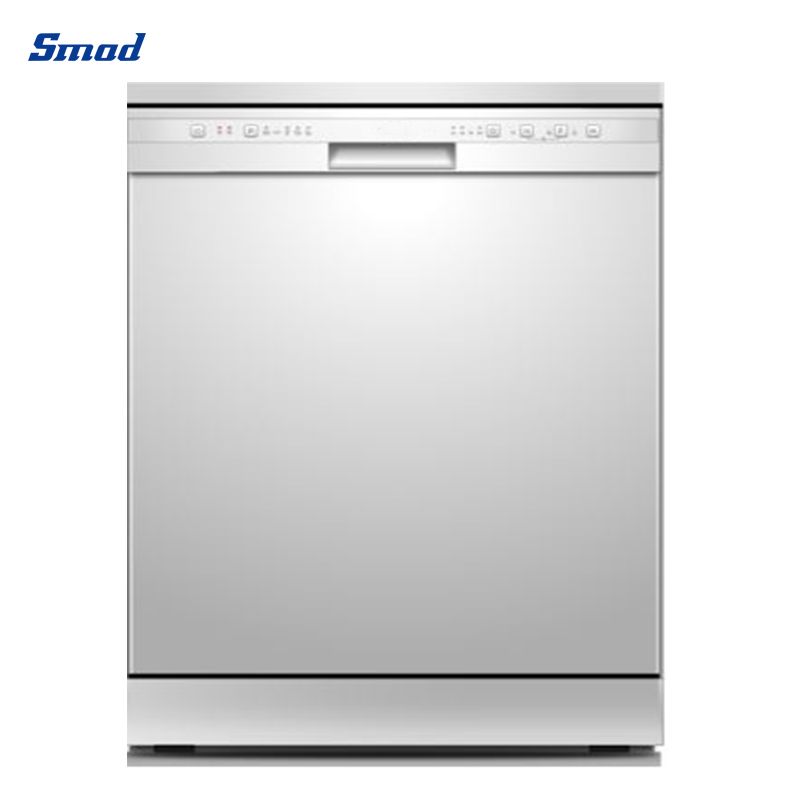 Smad 12 Place-Setting Button Control Freestanding Dishwasher with 5 programs