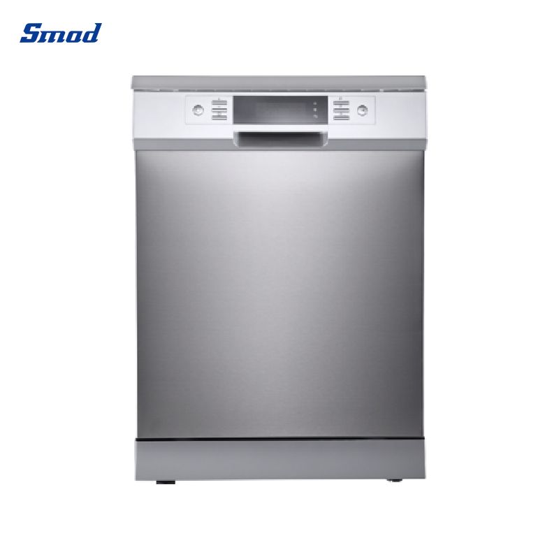 
Smad 24 Inch Stainless Steel Auto Open Freestanding Dishwasher with 4 Functions
