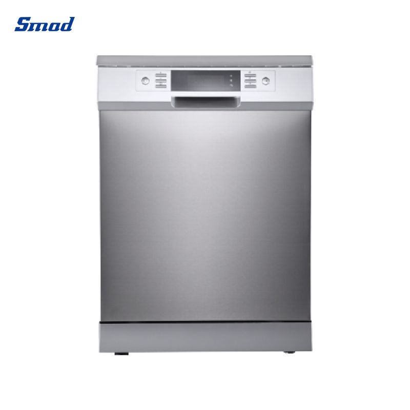 
Smad 24 Inch Stainless Steel Auto Open Freestanding Dishwasher with 4 Functions