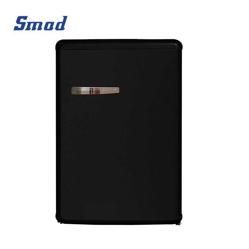 Smad Black Retro Mini Fridge with Separate freezer