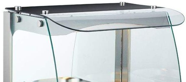 Smad food display warmer with transparent glass sides