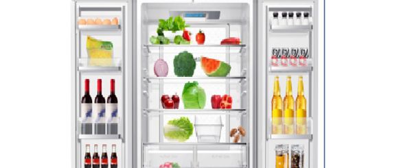 Smad 4 Door Frost Free Fridge with Half-width adjustable shelves