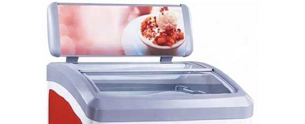 Smad 109L Mini Glass Door Ice Cream Chest Freezer with better cooling efficiency