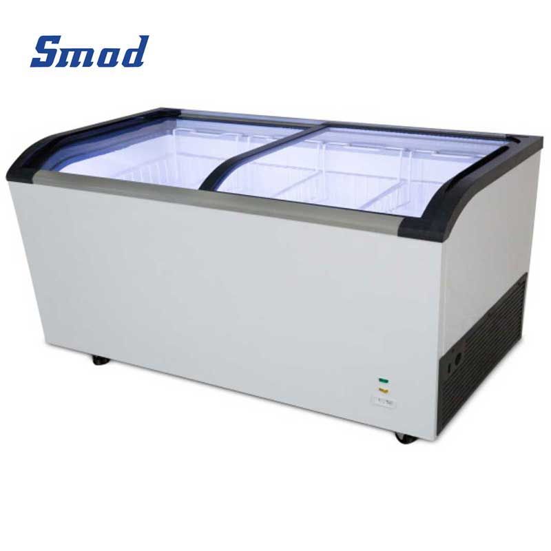 Smad 173L Double Curved Glass Door Showcase Freezer with Mechanical thermostat