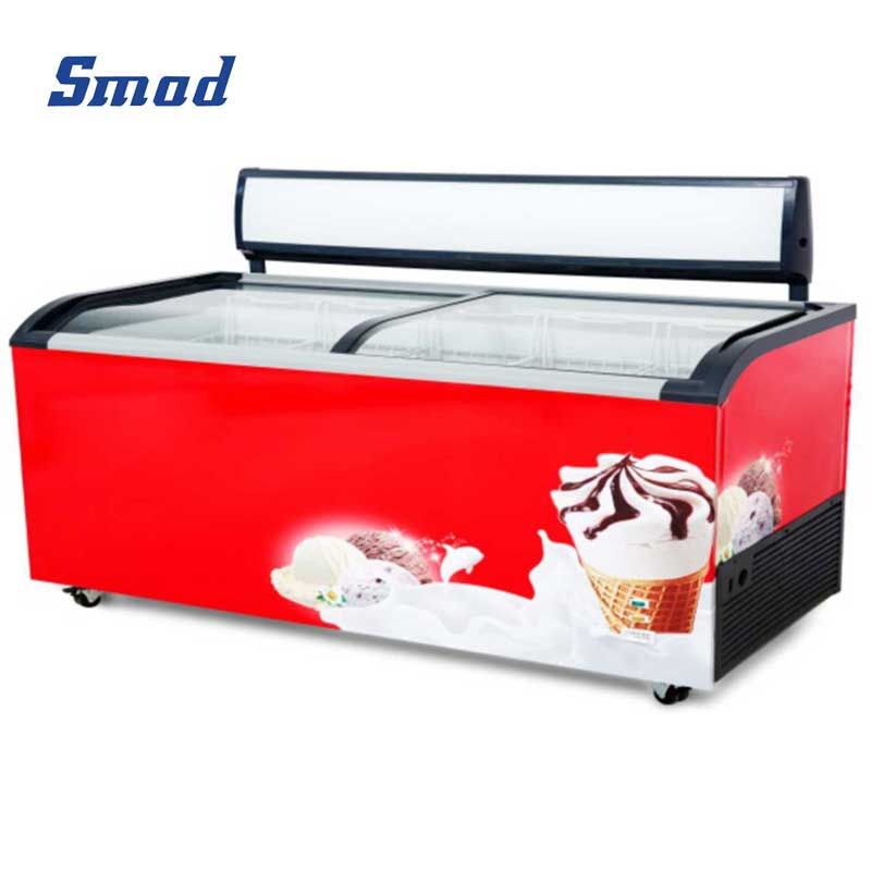 
Smad 173L Double Curved Glass Door Showcase Freezer with LED light