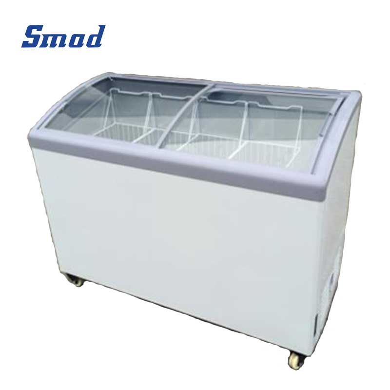 Smad 208L/246L Double Glass Door Chest Showcase Freezer with Mechanical thermostat