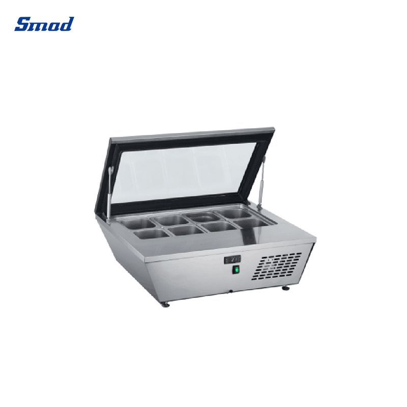 Smad 77L Double Tempered Glass Folding Cover Hot Food Display Case with Adjustable temperature controller