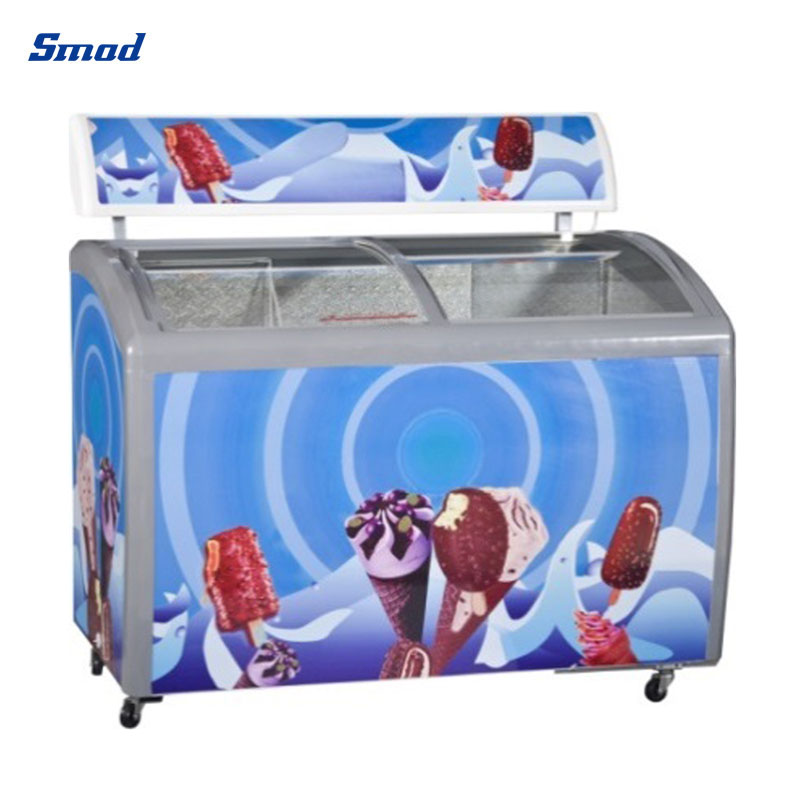 Smad Commercial Ice Cream Display Freezer with Multi stage mechanical thermostat