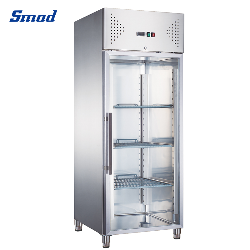 
Smad 23 Cu. Ft. Single Glass Door Stainless Steel Reach-in Refrigerator with Electronic control system