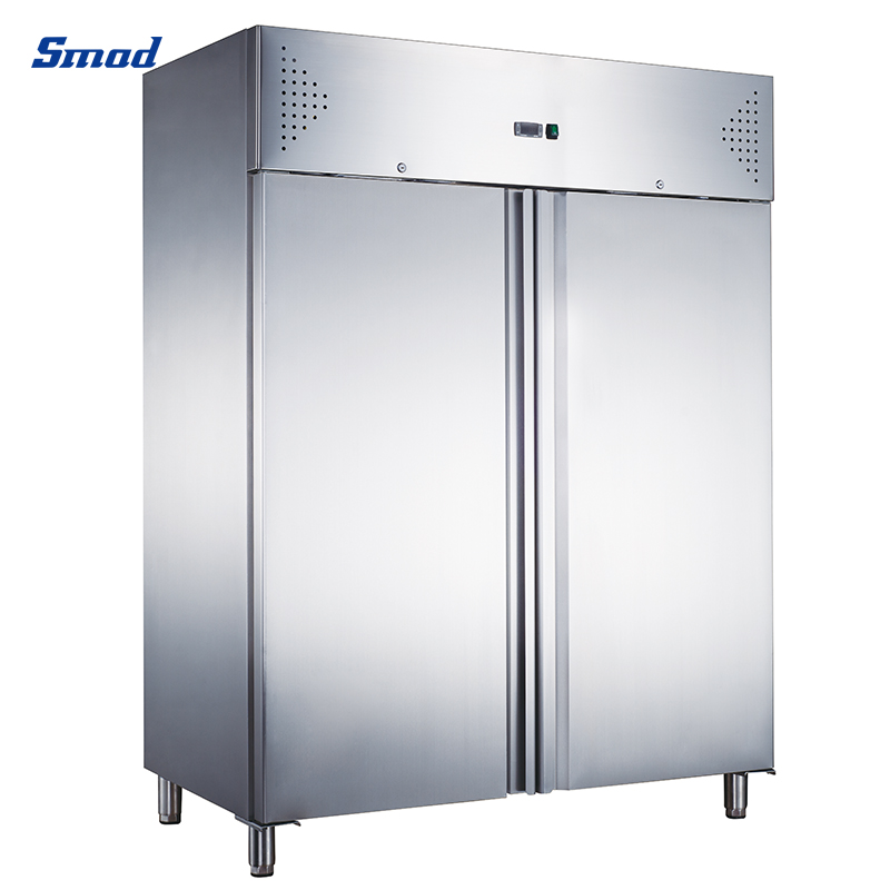 
Smad 1300L Double Door Upright Chiller in Stainless Steel with Electronic thermostat