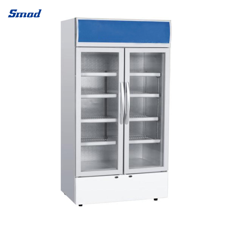 
Smad Double Door Glass Display Fridge with Double-pane glass door