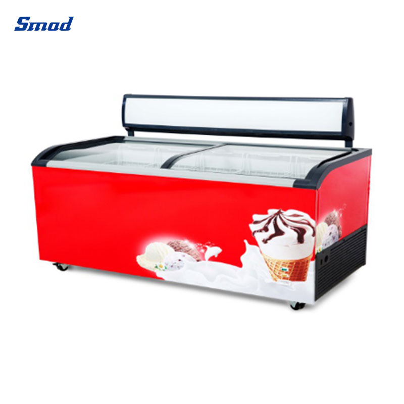 
Smad 275L Glass Door Chest Display Freezer with Precoated Aluminum inner