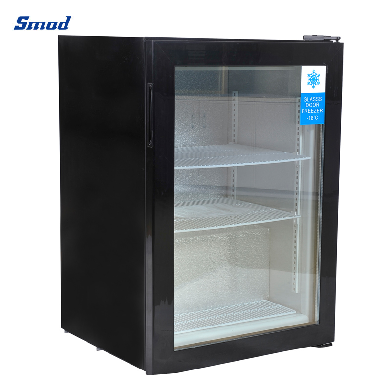 Smad 98L Mini Countertop Glass Door Showcase Freezer with mechanical thermostat