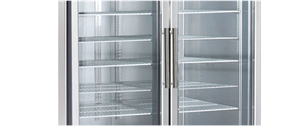 
Smad Double Glass Door Commercial Fridge with Strong thicker adjustable shelves
