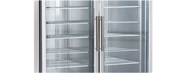 
Smad Double Glass Door Commercial Fridge with Strong thicker adjustable shelves