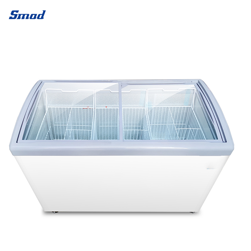 
Smad Glass Display Deep Chest Freezer with Wire basket