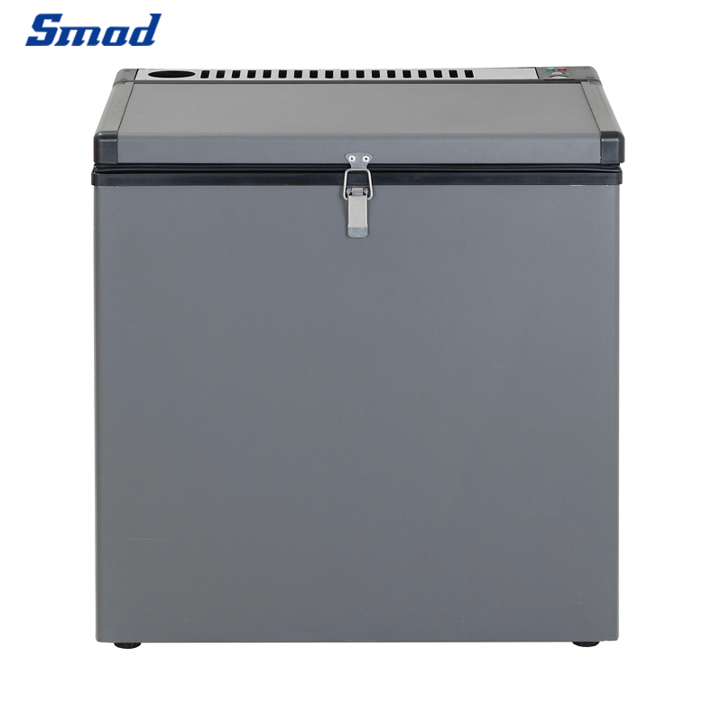 Smad 70L Small Grey Gas Deep Chest Freezer with Side- mounted control