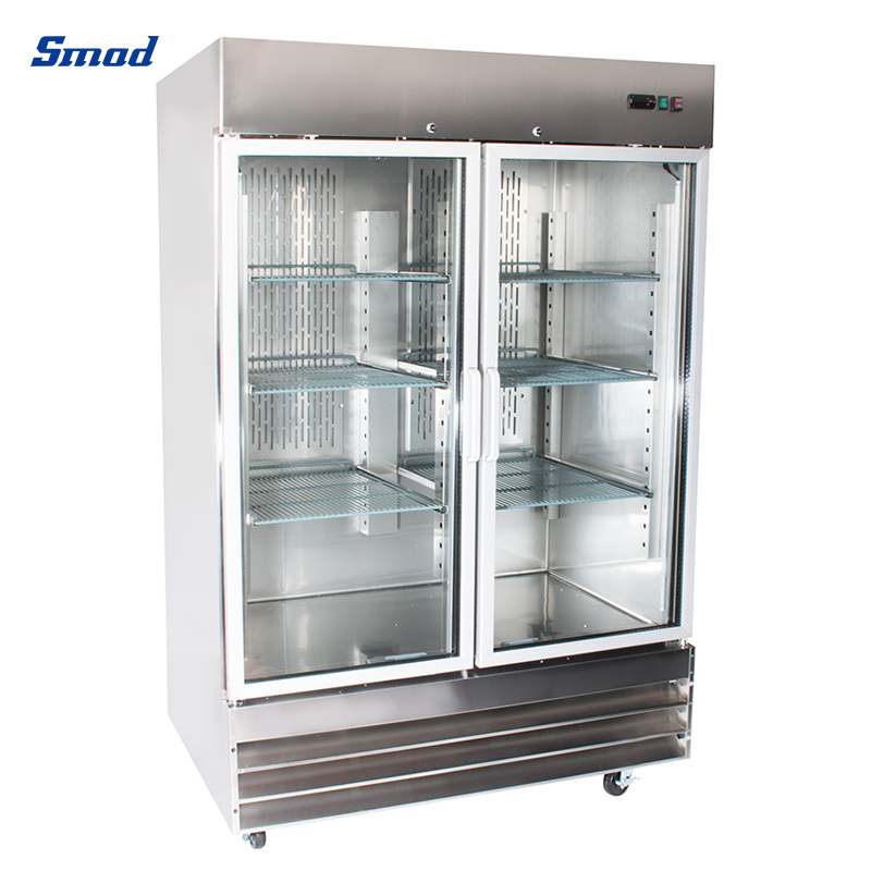 
Smad 2 Glass Door Commercial Restaurant Refrigerator with Electronic control system