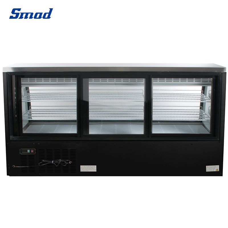 
Smad 903L Curved Glass Deli Showcase Cooler with Preinstalled Casters
