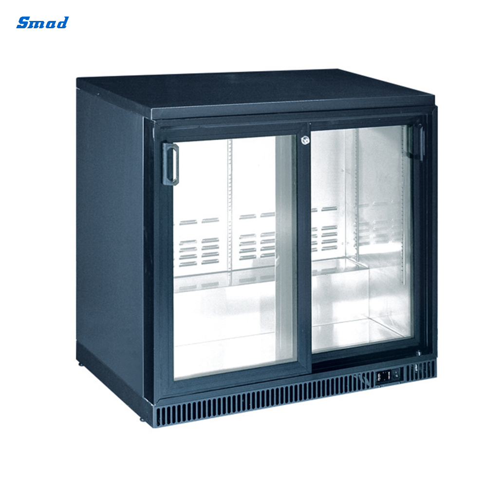 
Smad 314L Glass Door Ventilated Backbar Beverage Cooler with 2-Layer Chromed Shelf