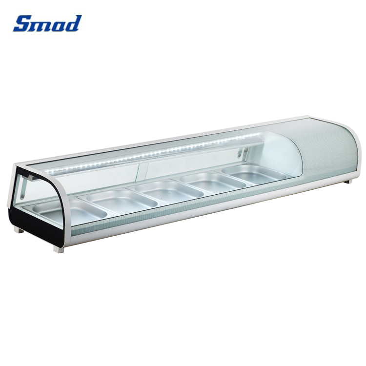
Smad 42L to 132L Curved Glass Refrigerated Sushi Display Case with 4 Type of Climate