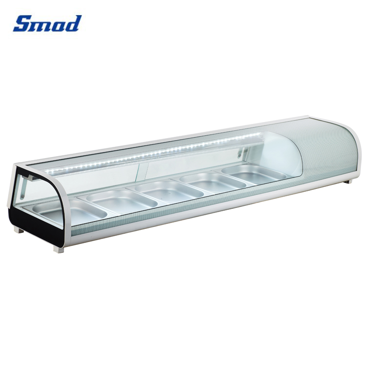 
Smad 42L to 132L Curved Glass Refrigerated Sushi Display Case with 4 Type of Climate