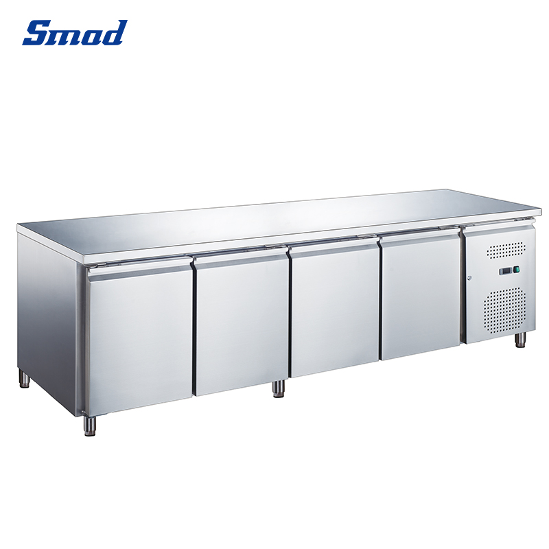 Smad 420L Commercial Kitchen Stainless Steel Undercounter Refrigerator with CFC free refrigerant and foam