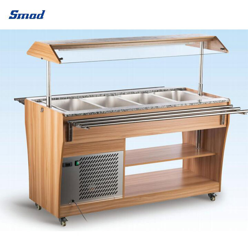 Smad Wood Finish Refrigerated Buffet Display Case of 150mm Depth