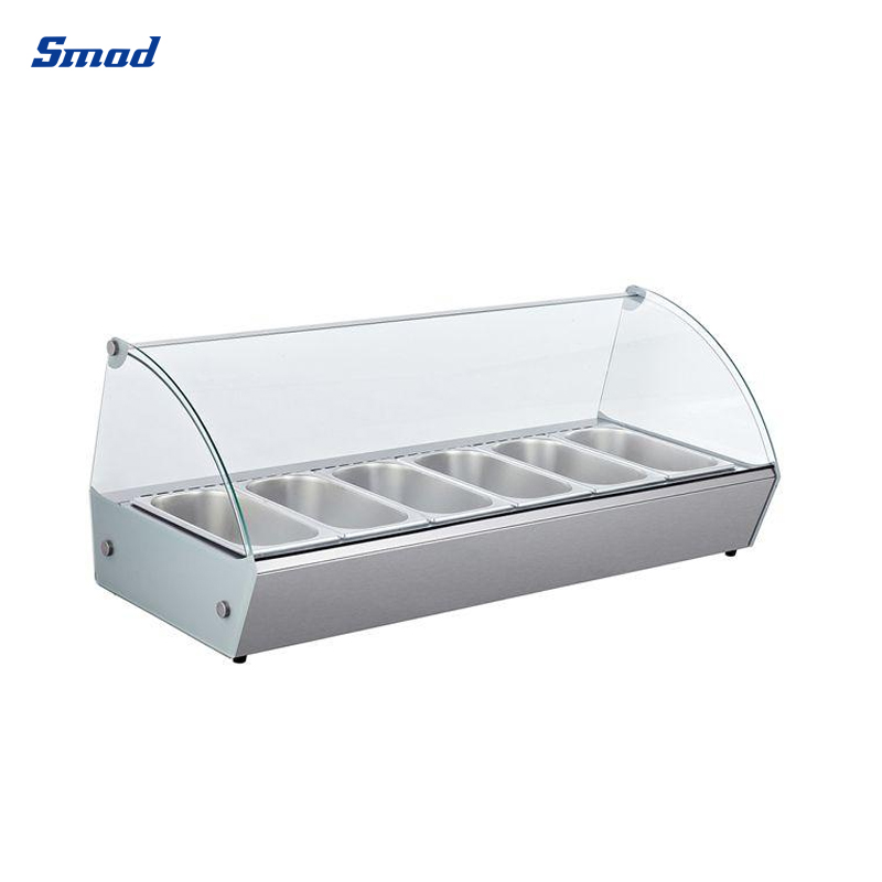 
Smad Countertop Hot Food Display Warmer with Front curved glass