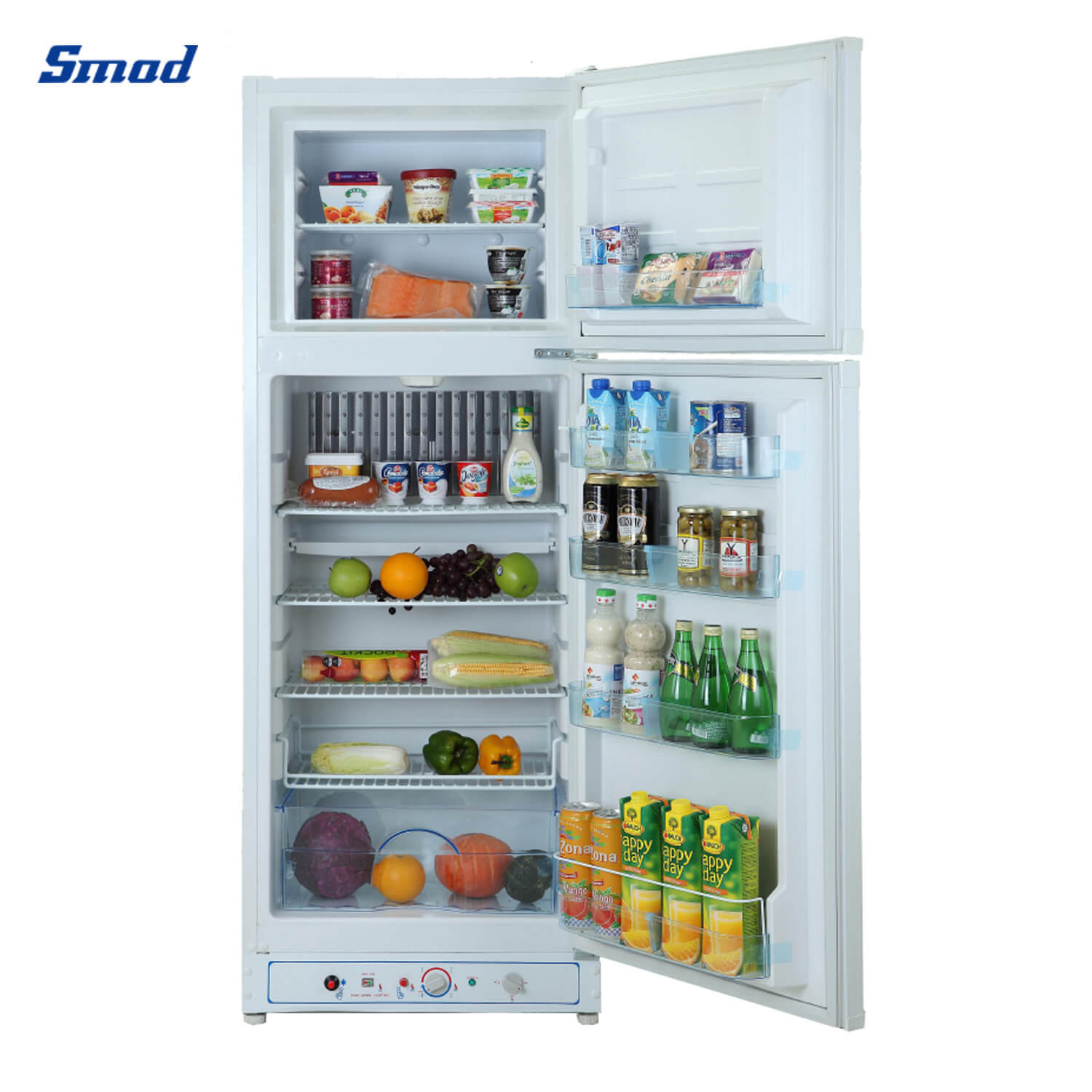 Smad 225L Gas / Electric Double Door Fridge Freezer with Compact Structure Design