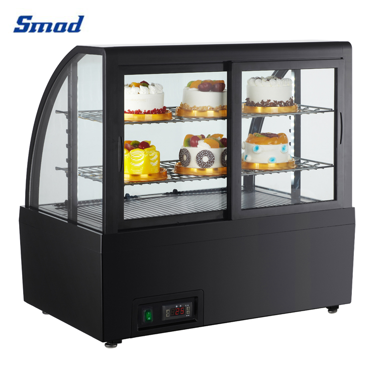 
Smad 100L Front Curved Glass Cake Display Cooler with 2 Layer Durable PVC coated