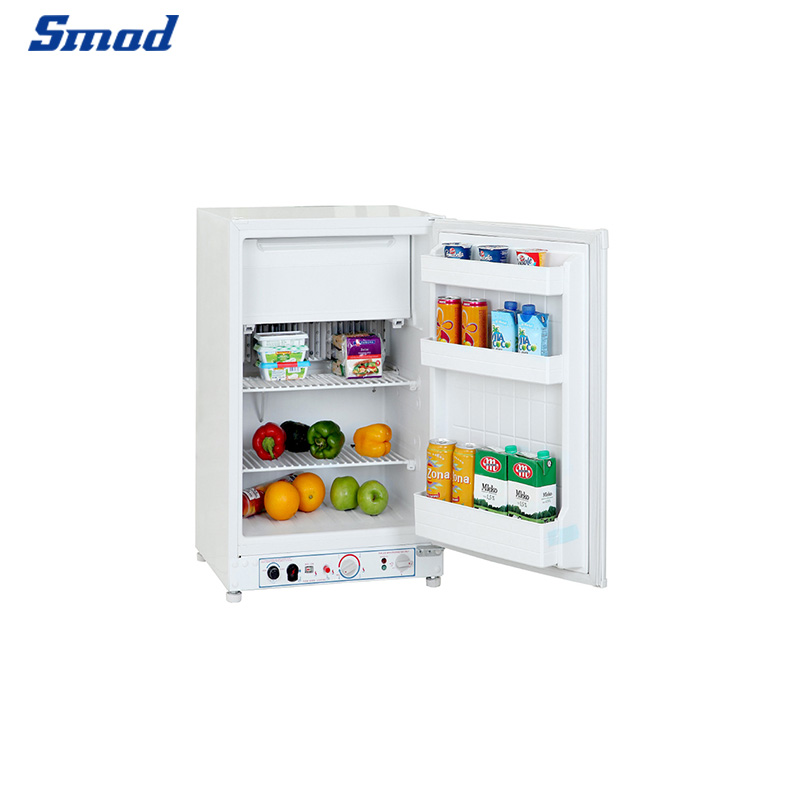 Smad Gas Kühlschrank Gefrierschrank 100L, Camping Kühlschrank 12V/230V/Gas  für Wohnmobil, Wohnwagen, Garage, Hotel, Weiß : :  Elektro-Großgeräte