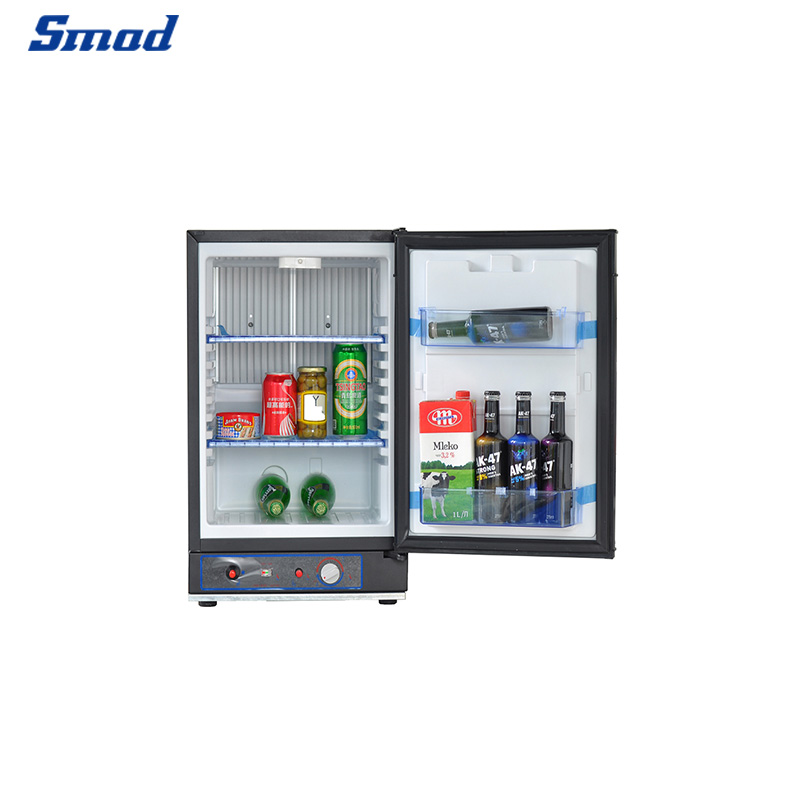 
Smad 40L Black Freestanding Gas/Propane Fridge with Stainless steel door