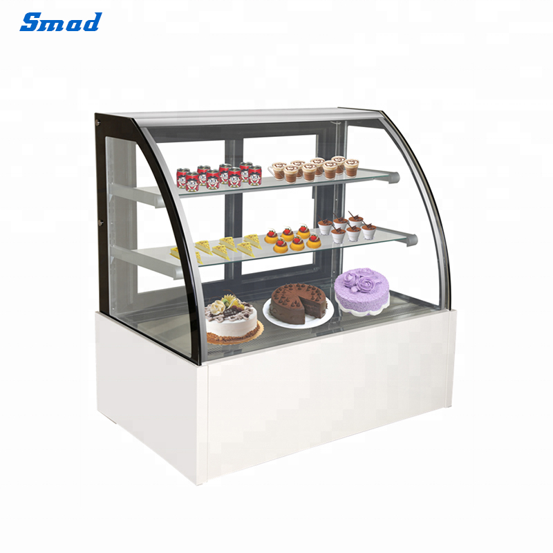 
Smad 230L/290L 2 Layers Front Curved Glass Cake Showcase with Stainless steel interior