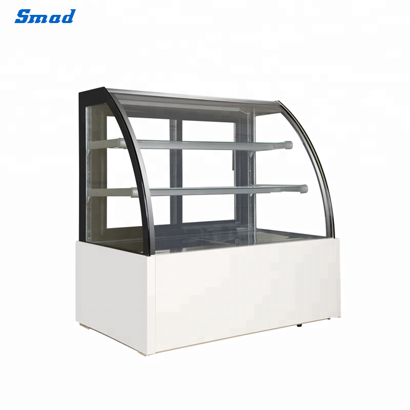 
Smad 230L/290L 2 Layers Front Curved Glass Cake Showcase with Swivel feet