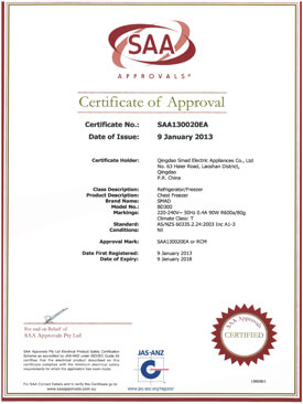Product Certificate SAA