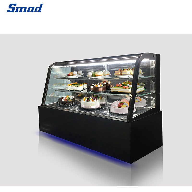 Smad 230L/290L 2 Layers Front Curved Glass Cake Showcase with Adjustable shelf