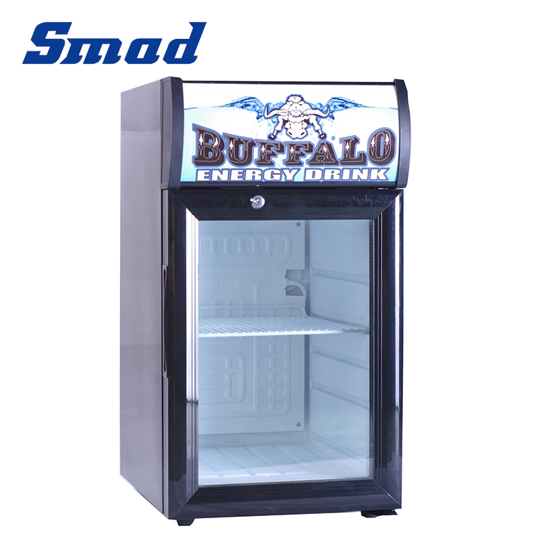 Smad Glass Front Mini Drink Fridge with Mechanical dial Control