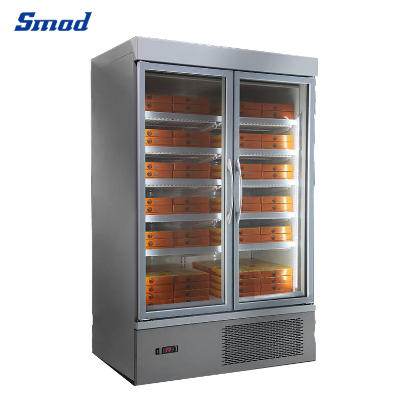 Smad 817L Plug-in Glass Door Upright Multideck Display Fridge with Low front height
