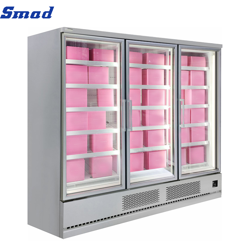 
Smad 935L 3 Glass Door Plug-In Upright Multideck Display Freezer with regular natural defrosting