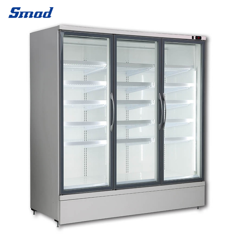 
Smad Glass Door Upright Ice Cream/Frozen Food Display Freezer with Standard LED Lighting
