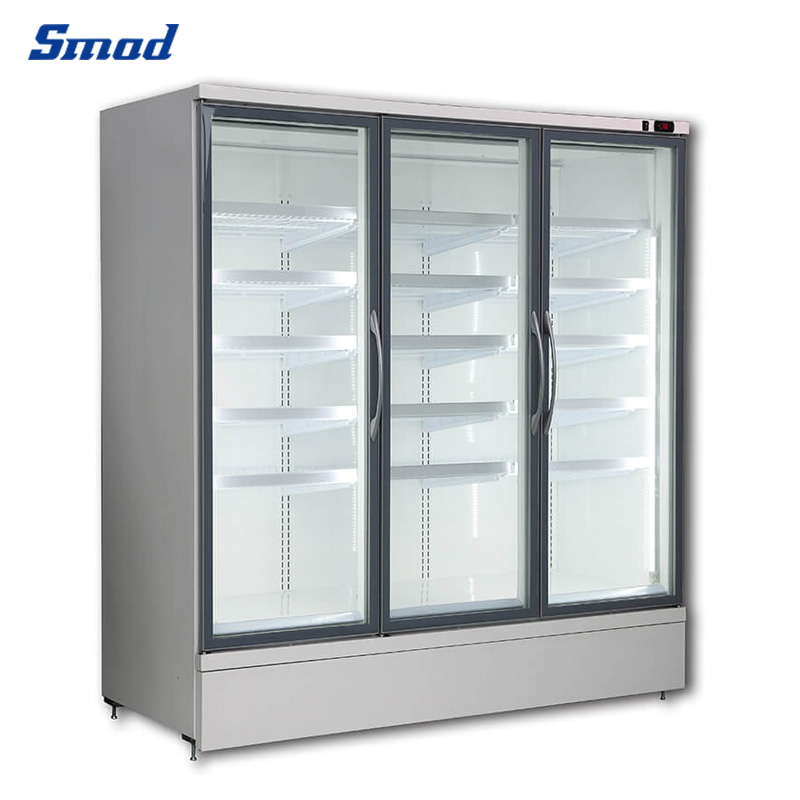 
Smad Glass Door Upright Ice Cream/Frozen Food Display Freezer with Standard LED Lighting