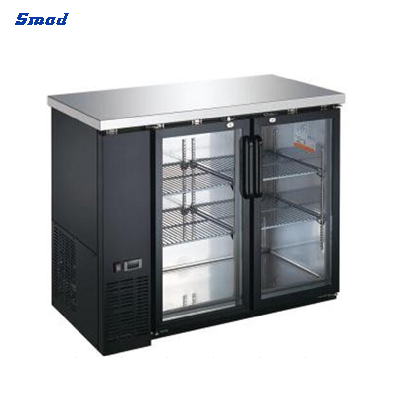 Smad 335L 2 Glass Door Back Bar Cooler with Electronic control system
