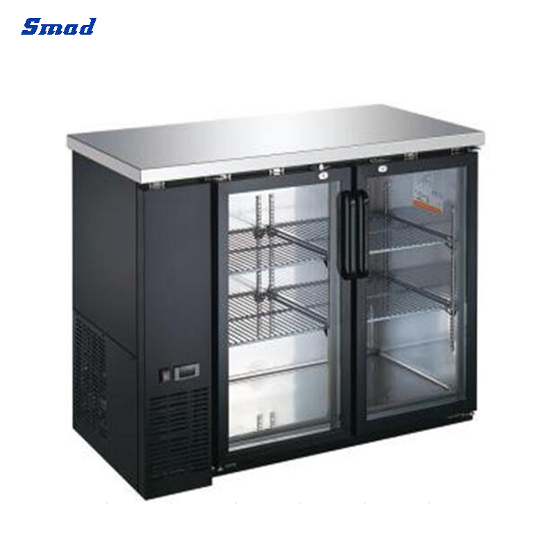 Smad 335L 2 Glass Door Back Bar Cooler with Electronic control system
